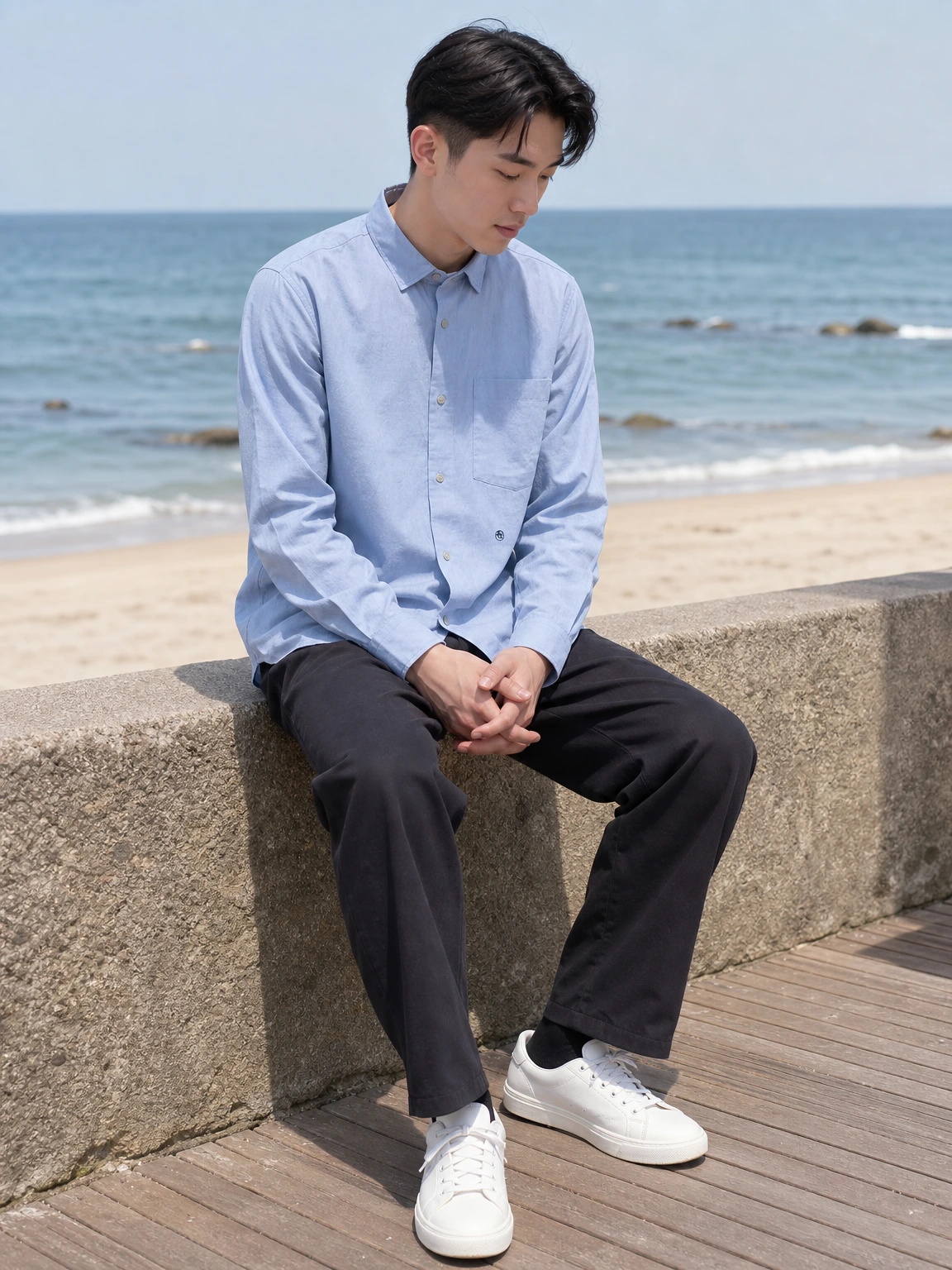 담백한 레귤러 칼라 셔츠