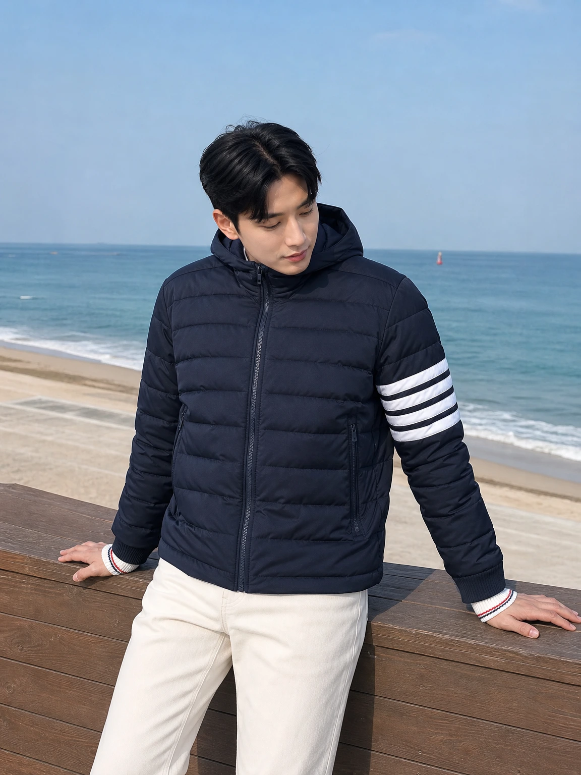 4바 완장으로 힘을 더한 다운 자켓