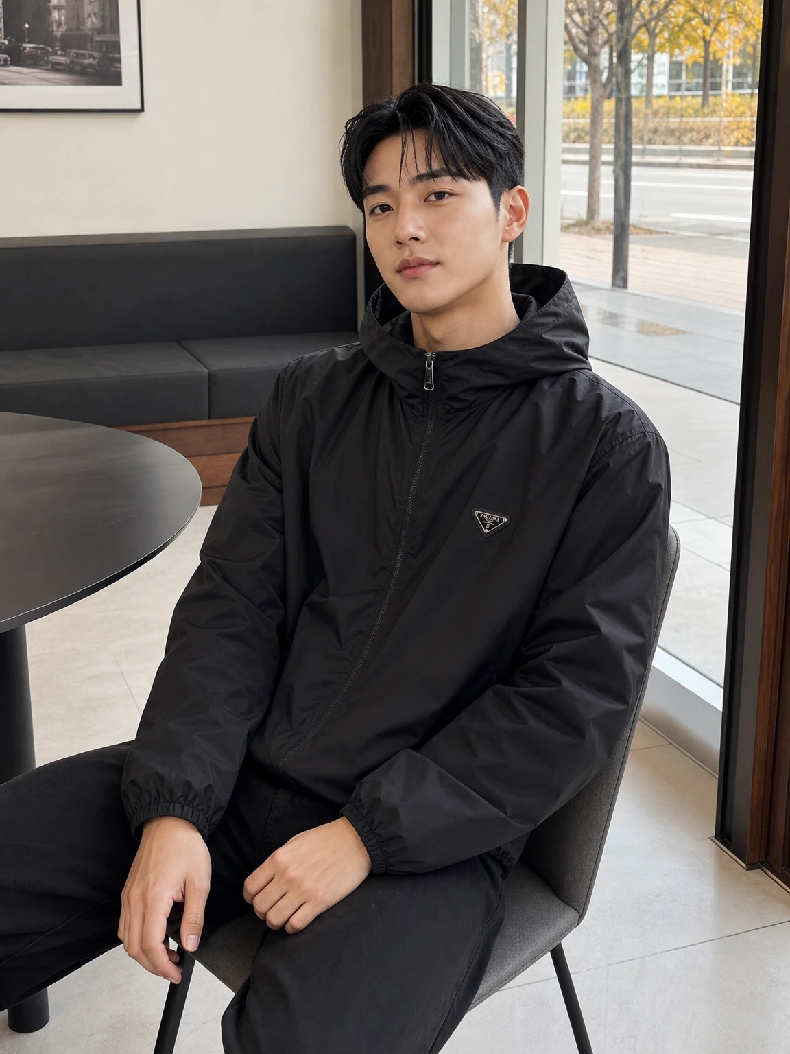 삼각 로고로 완성한 윈드자켓