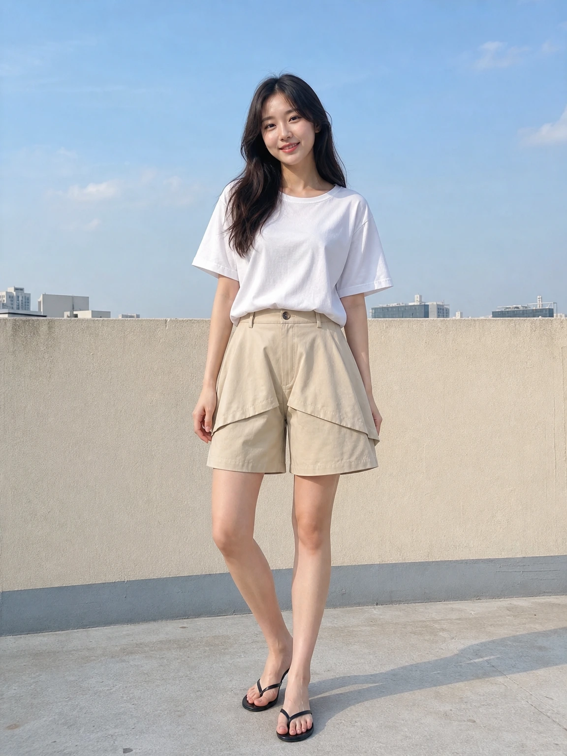 레이어드 플랩이 돋보이는 쇼츠