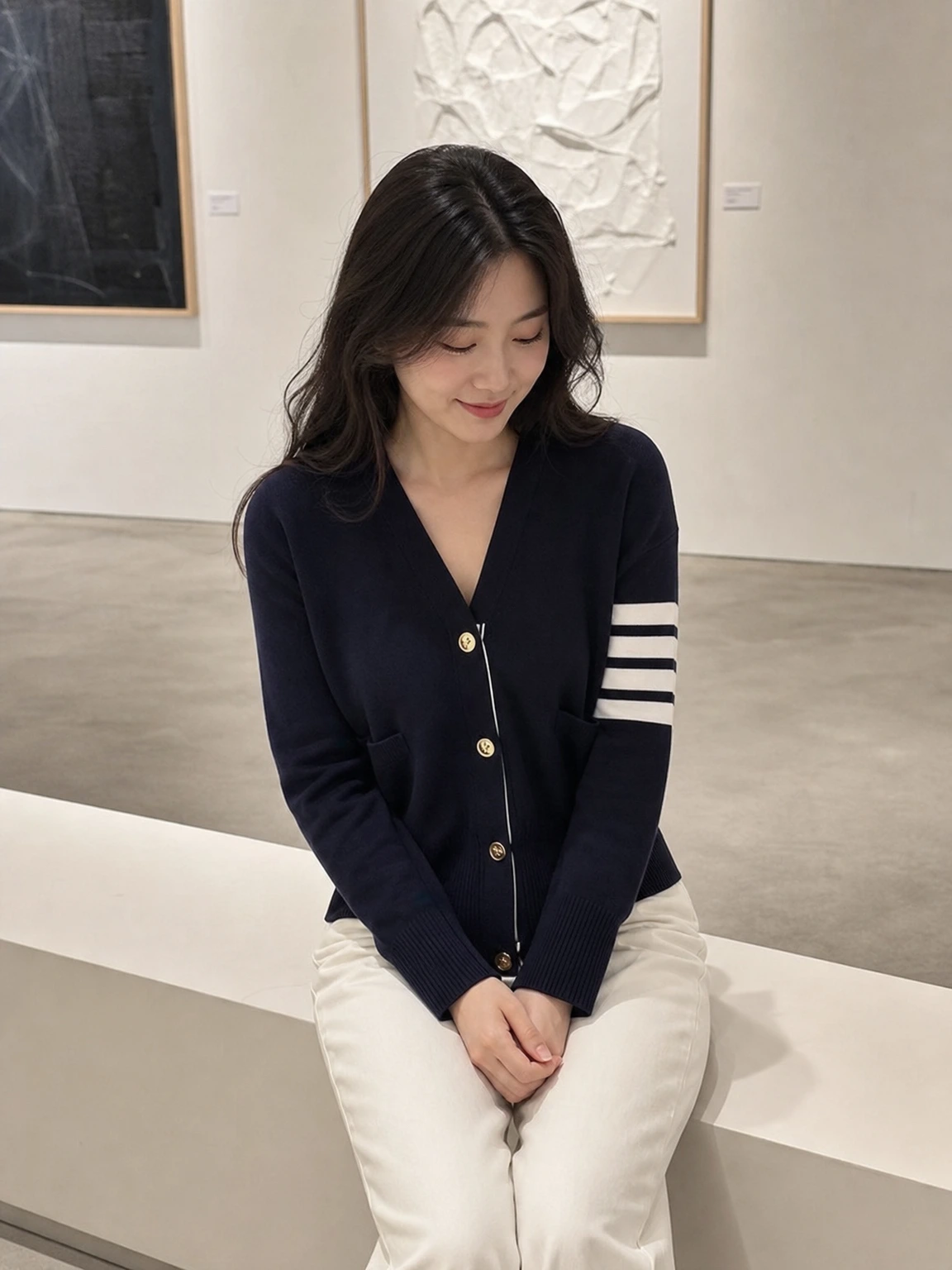 사선 버튼으로 완성한 가디건