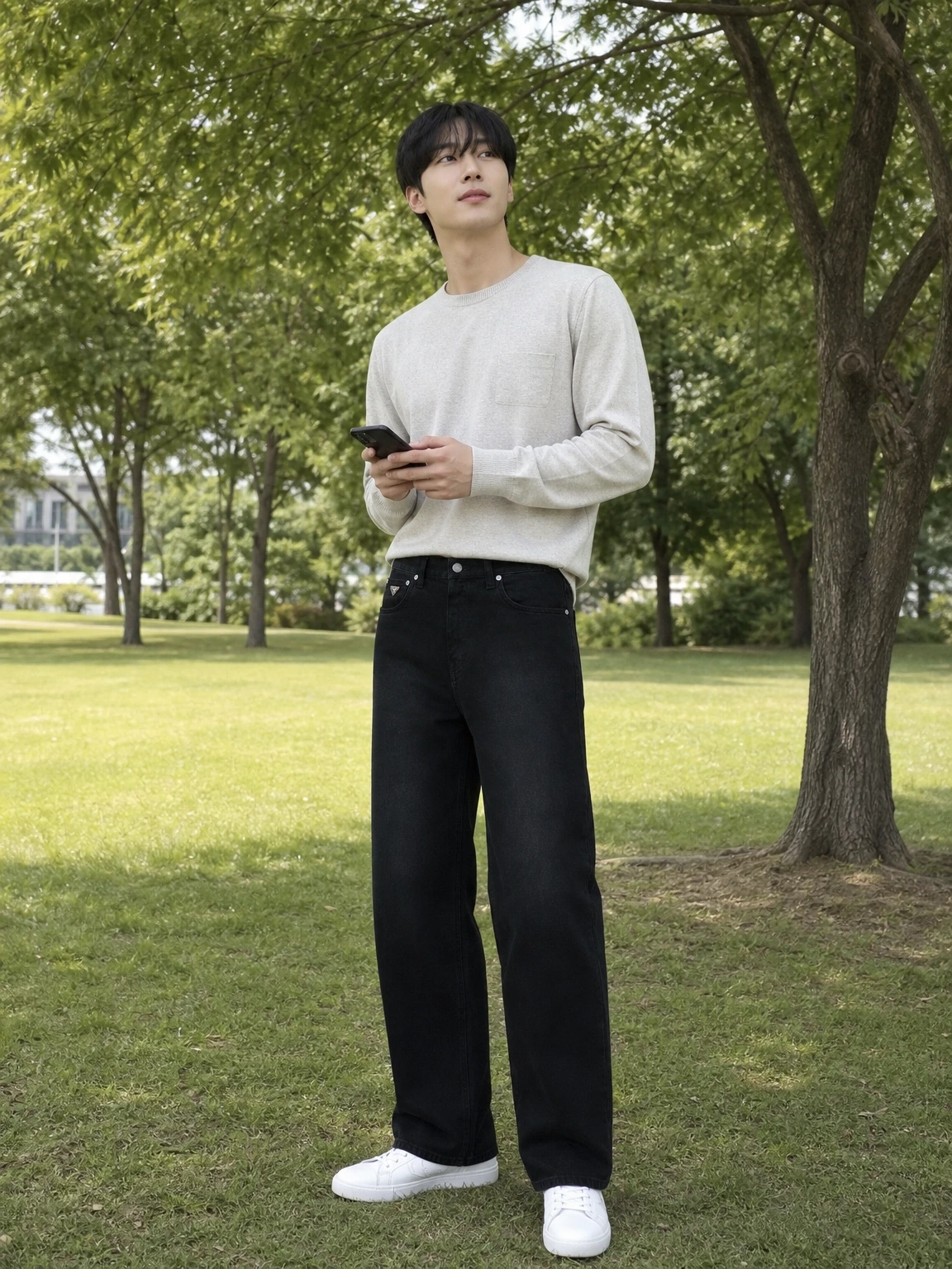 담백한 스트레이트 핏 트라우저